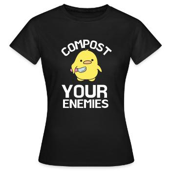 Compostez vos ennemis - T-shirt Femme - noir - Devant - AI Model Female 172 dark (172cm)
