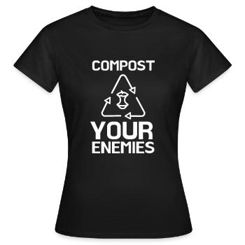 Compostez vos ennemis - T-shirt Femme - noir - Devant - AI Model Female 172 dark (172cm)