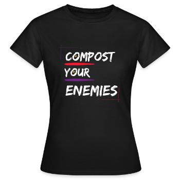 Compostez vos ennemis - T-shirt Femme - noir - Devant - AI Model Female 172 dark (172cm)