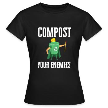 Compostez vos ennemis - T-shirt Femme - noir - Devant - AI Model Female 172 dark (172cm)