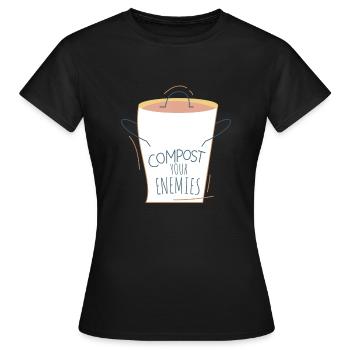 Compostez vos ennemis - T-shirt Femme - noir - Devant - AI Model Female 172 dark (172cm)