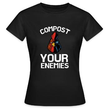 Compostez vos ennemis - T-shirt Femme - noir - Devant - AI Model Female 172 dark (172cm)
