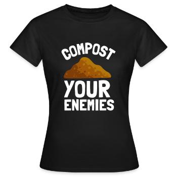 Compostez vos ennemis - T-shirt Femme - noir - Devant - AI Model Female 172 dark (172cm)