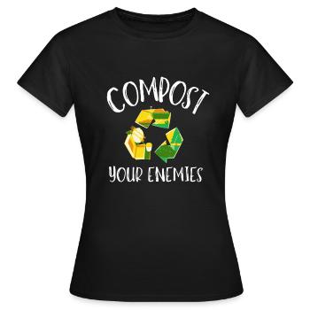 Compostez vos ennemis - T-shirt Femme - noir - Devant - AI Model Female 172 dark (172cm)