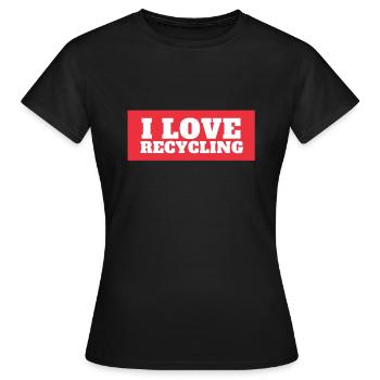 Recycle, I Love Recycling - Women's T-Shirt - black - Front - AI Model Female 172 dark (172cm)
