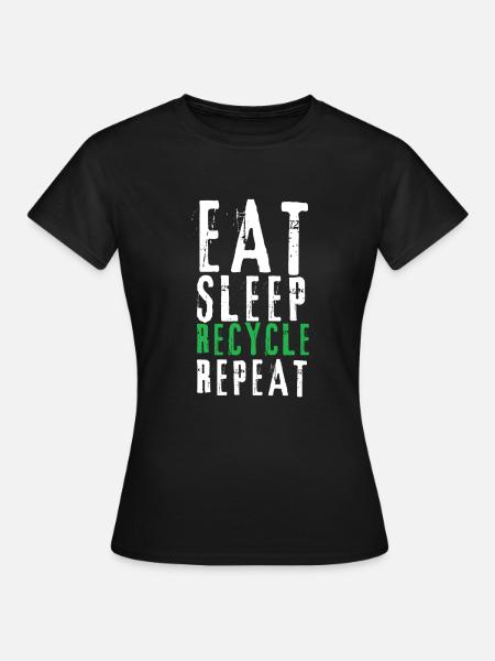 Recycle, I Love Recycling - Frauen T-Shirt - Schwarz