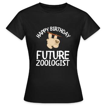 Future Zoologist Birthday Wildlife - T-shirt Femme - noir - Devant - AI Model Female 172 dark (172cm)