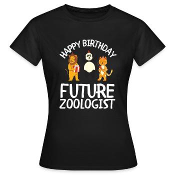 Future Zoologist Birthday Wildlife - T-shirt Femme - noir - Devant - AI Model Female 172 dark (172cm)