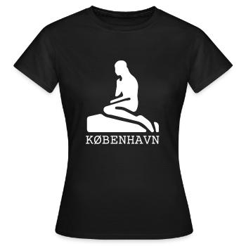 Kobenhavn Denmark Danish Kobenhaven Mermaid - Frauen T-Shirt - Schwarz - Vorne - AI Model Female 172 dark (172cm)