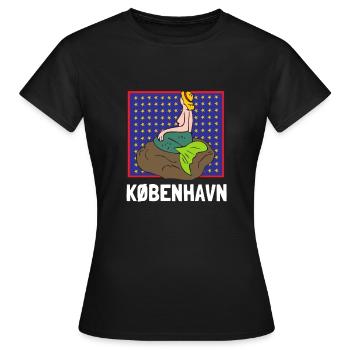 Kobenhavn Denmark Danish Kobenhaven Mermaid - Frauen T-Shirt - Schwarz - Vorne - AI Model Female 172 dark (172cm)