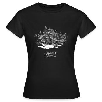 Kobenhavn Denmark Danish Kobenhaven Mermaid - Frauen T-Shirt - Schwarz - Vorne - AI Model Female 172 dark (172cm)