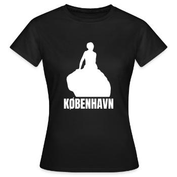 Kobenhavn Denmark Danish Kobenhaven Mermaid - Frauen T-Shirt - Schwarz - Vorne - AI Model Female 172 dark (172cm)