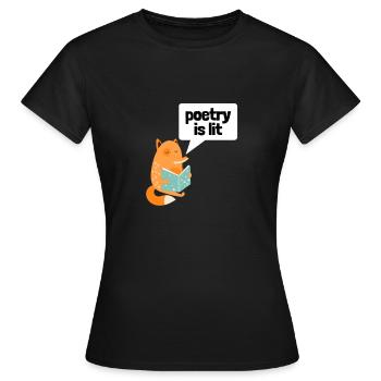 Poetry Is Lit - Women's T-Shirt - black - Front - AI Model Female 172 dark (172cm)