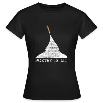 Poetry Is Lit - Women's T-Shirt - black - Front - AI Model Female 172 dark (172cm)