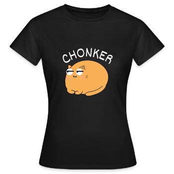 Chonk Cat Obesity - Women's T-Shirt - black - Front - AI Model Female 172 dark (172cm)