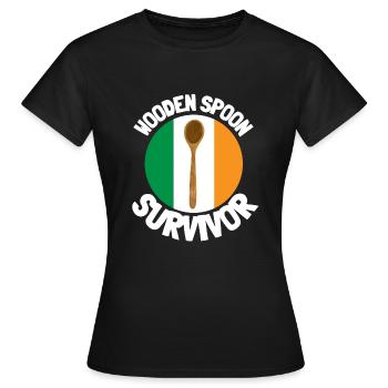 J’ai survécu à la cuillère de bois - Parenting - T-shirt Femme - noir - Devant - AI Model Female 172 dark (172cm)
