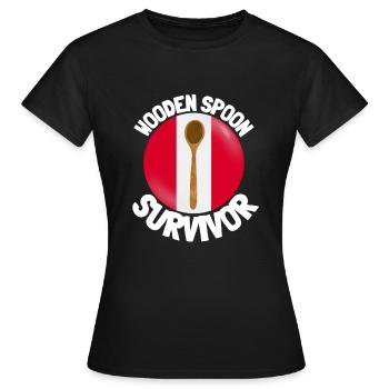 J’ai survécu à la cuillère de bois - Parenting - T-shirt Femme - noir - Devant - AI Model Female 172 dark (172cm)