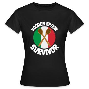 J’ai survécu à la cuillère de bois - Parenting - T-shirt Femme - noir - Devant - AI Model Female 172 dark (172cm)