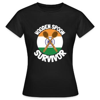 J’ai survécu à la cuillère de bois - Parenting - T-shirt Femme - noir - Devant - AI Model Female 172 dark (172cm)