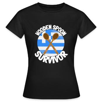 J’ai survécu à la cuillère de bois - Parenting - T-shirt Femme - noir - Devant - AI Model Female 172 dark (172cm)