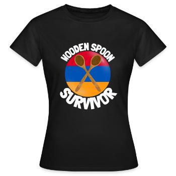 J’ai survécu à la cuillère de bois - Parenting - T-shirt Femme - noir - Devant - AI Model Female 172 dark (172cm)