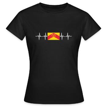 United Kingdom Staffordshire Flag - Frauen T-Shirt - Schwarz - Vorne - AI Model Female 172 dark (172cm)