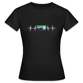 Royaume-Uni South Yorkshire Flag - T-shirt Femme - noir - Devant - AI Model Female 172 dark (172cm)
