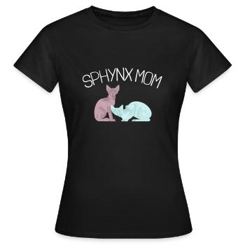 Sphynx Maman Chat Sans Poils Propriétaire de Chat - T-shirt Femme - noir - Devant - AI Model Female 172 dark (172cm)