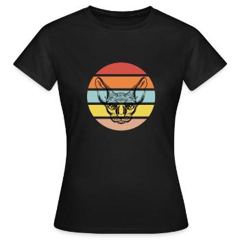 Sphynx Maman Chat Sans Poils Propriétaire de Chat - T-shirt Femme - noir - Devant - AI Model Female 172 dark (172cm)