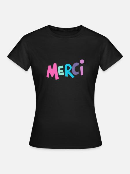 Oui Oui Merci - Frauen T-Shirt - Schwarz