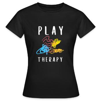 Thérapeute du jeu - Thérapeute en récréothérapie RT - T-shirt Femme - noir - Devant - AI Model Female 172 dark (172cm)