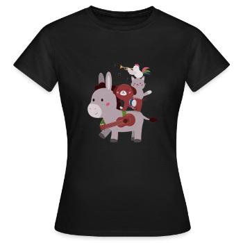 Bremen Town Musicians - Women's T-Shirt - black - Front - AI Model Female 172 dark (172cm)