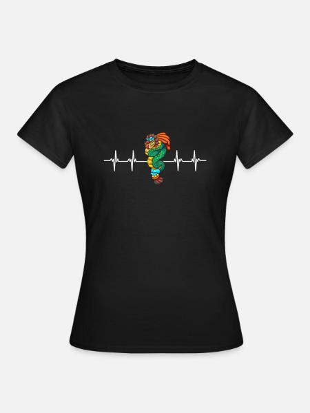 Aztec Calendar - Quetzalcoatl - Frauen T-Shirt - Schwarz