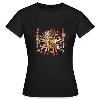 Aztec Calendar - Quetzalcoatl - Frauen T-Shirt - Schwarz - Vorne - AI Model Female 172 dark (172cm)