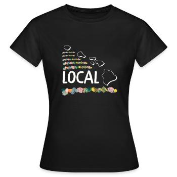 Île de Waikiki Honolulu - T-shirt Femme - noir - Devant - AI Model Female 172 dark (172cm)
