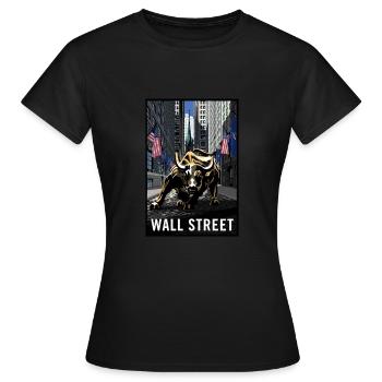NY Stock Exchange Bull - Women's T-Shirt - black - Front - AI Model Female 172 dark (172cm)