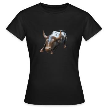 NY Stock Exchange Bull - Women's T-Shirt - black - Front - AI Model Female 172 dark (172cm)