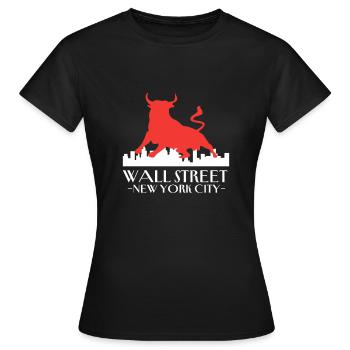 NY Stock Exchange Bull - Women's T-Shirt - black - Front - AI Model Female 172 dark (172cm)