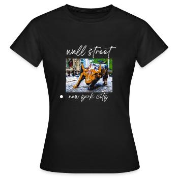 NY Stock Exchange Bull - Women's T-Shirt - black - Front - AI Model Female 172 dark (172cm)