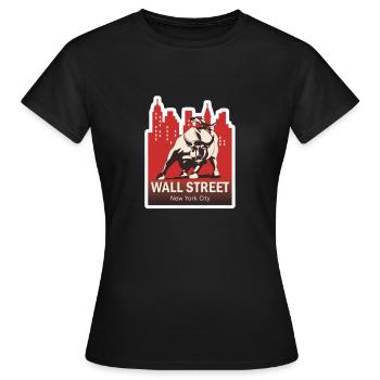 NY Stock Exchange Bull - Women's T-Shirt - black - Front - AI Model Female 172 dark (172cm)