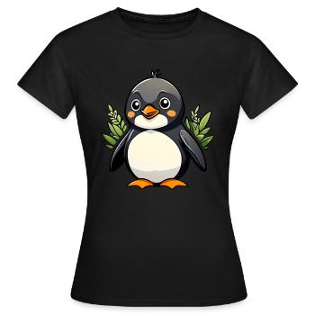 Penguin - Women's T-Shirt - black - Front - AI Model Female 172 dark (172cm)