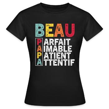 Father's Day Step-Dad 2024 Gift - Women's T-Shirt - black - Front - AI Model Female 172 dark (172cm)