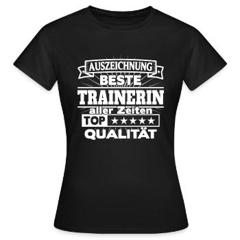 Beste Trainerin aller Zeiten - Frauen T-Shirt - Schwarz - Vorne - AI Model Female 172 dark (172cm)
