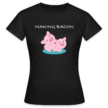 Making Bacon | Pork, Meat, Grilling, Beer - Women's T-Shirt - black - Front - AI Model Female 172 dark (172cm)