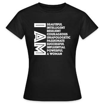 I'm a Woman | funny sayings - Women's T-Shirt - black - Front - AI Model Female 172 dark (172cm)