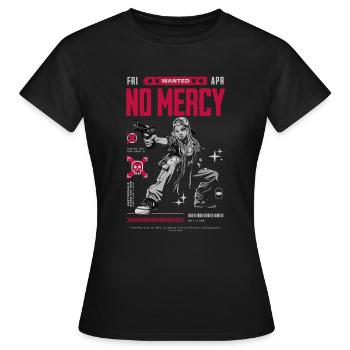 Pas de pitié | Recherche | Recherche | Inarrêtable | Miséricorde - T-shirt Femme - noir - Devant - AI Model Female 172 dark (172cm)