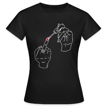 Feminismus Feministin Nagellack - Frauen T-Shirt - Schwarz - Vorne - AI Model Female 172 dark (172cm)