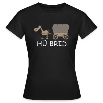 Hü Brid | lustige Bilder, Hybrid, Elektroauto, Fun - Frauen T-Shirt - Schwarz - Vorne - AI Model Female 172 dark (172cm)