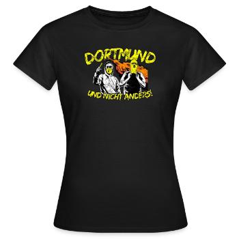 Dortmund und nicht anders UPDATE - Frauen T-Shirt - Schwarz - Vorne - AI Model Female 172 dark (172cm)