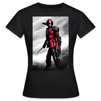 Krieger - Frauen T-Shirt - Schwarz - Vorne - AI Model Female 172 dark (172cm)